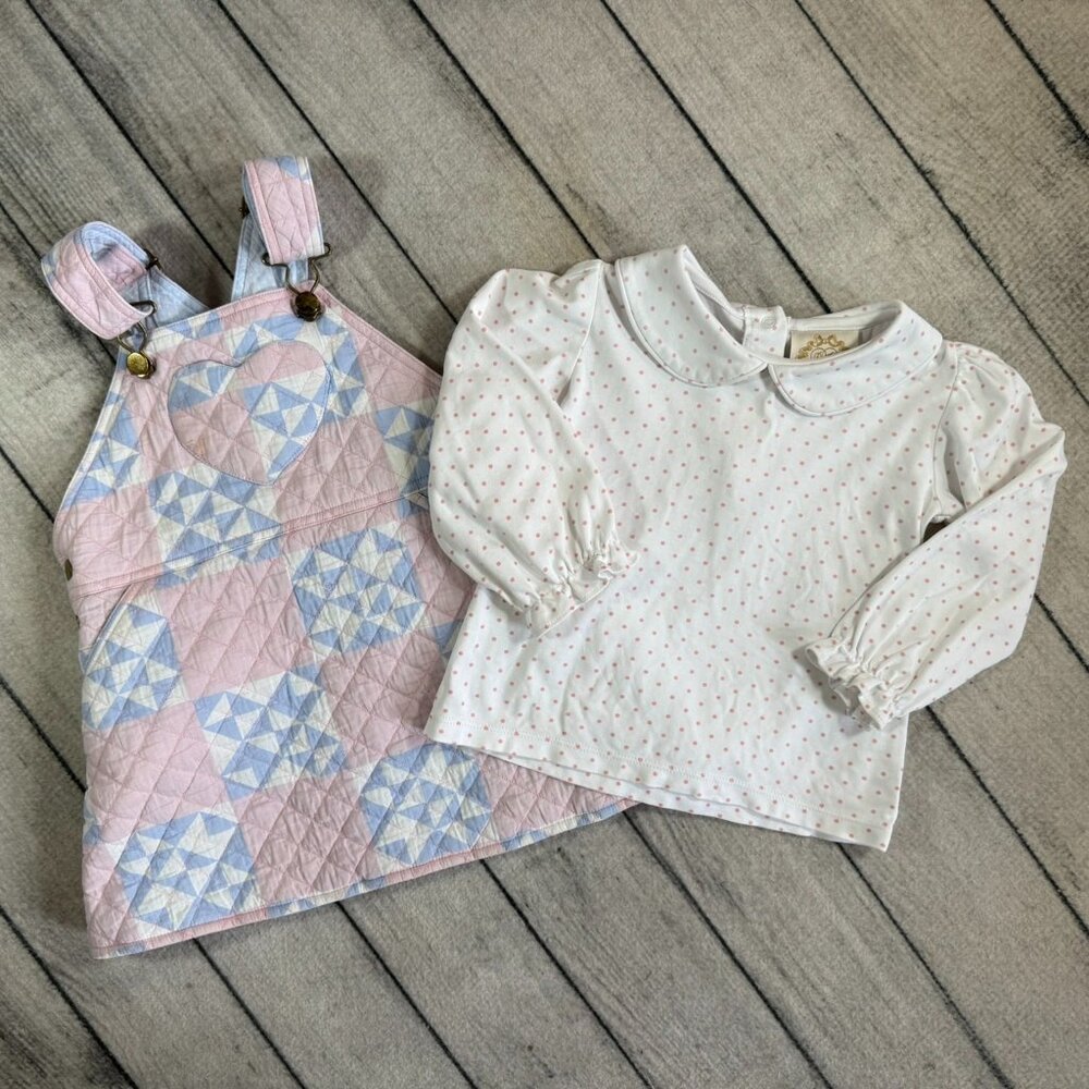 TBBC Channing Choo Choo Jumper Cobble Court Quilt, Sz. 3T, w. Blouse